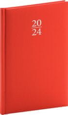 Diár 2024: Capys - červený, týždenný, 15 × 21 cm