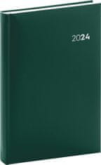 Diár 2024: Balacron - zelený, denný, 15 × 21 cm