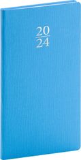 Diár 2024: Capys - modrý, vreckový, 9 × 15,5 cm