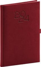Diár 2024: Vivella Classic - vínový, týždenný, 15 × 21 cm