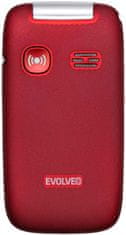 Evolveo EasyPhone FS, vyklápací mobilný telefón seniorov s nabíjacím stojanom, červená