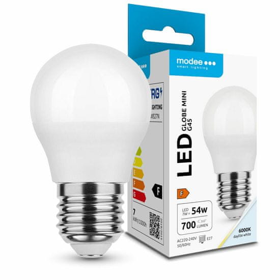 Modee Lighting LED Globe Mini žiarovka G45 7W E27 studená biela 700lm (ML-G456000K7WE27N)