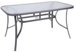 ST LEISURE EQUIPMENT Stôl LEQ GREGORY ShadowGray, sklo 5 mm, 140x80x72 cm