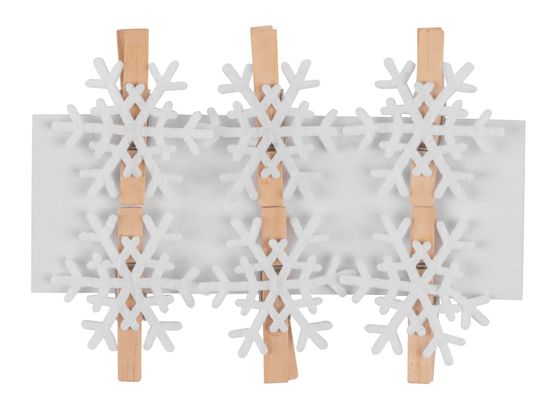 Dekorácia MagicHome Vianoce Woodeco, Snehová vločka, 4 cm