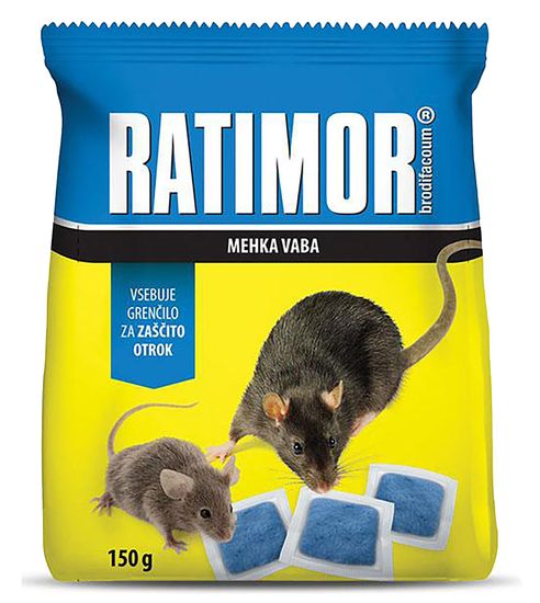 Ratimor Návnada RATIMOR Brodifacoum fresh bait, na myši a potkany, 120 g, mäkká