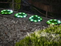 Strend Pro Lampa Strend Pro 6155, Trávnaté platne 4 ks, 24 cm, solárne kruhy z umelej trávy, 4x 8 LED, AA