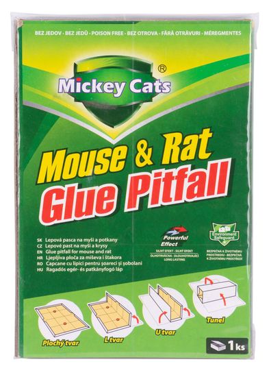 Doska Mickey Cats, 19x13 cm, lepová na myši a potkany, Poison-Free (5 ks)