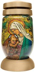 Bolsius Kahanec Bolsius S03 3D Mária s Ježišom, vitráž, 22 cm, na hrob, s náplňou 36 h (6 ks)