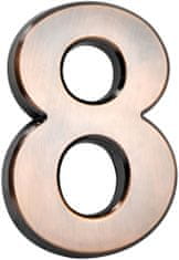 Číslo MagicHome "8" domové, s lepiacou páskou, bronzové, popisné, 70x100 mm, ABS