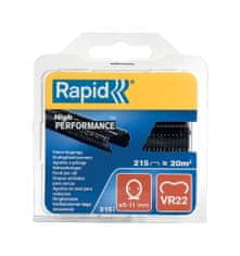 Spony RAPID VR22, PVC čierne, sponky pre viazacie kliešte RAPID FP222 a FP20, pre drôt 5-11 mm, bal. 215 ks
