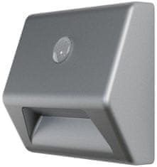 Svietidlo LEDVANCE NIGHTLUX Stair Silver, so senzorom pohybu, 3xAAA, 84x28x73 mm