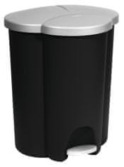 Kôš Curver TRIO PEDAL BIN, 40 lit., 39.4x47.8x59.2 cm, čierny/sivý, na odpad