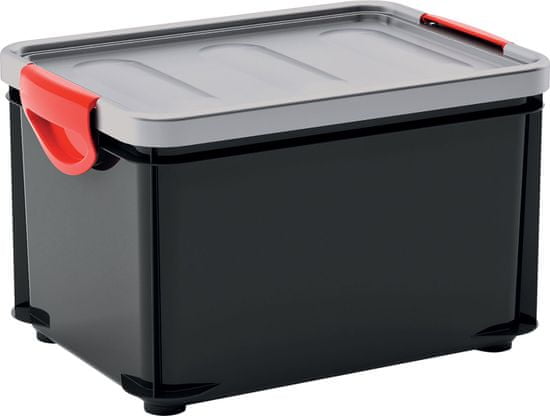 Box s vekom KIS Clipper XL, 59L, čierny/sivý, 40x59x33 cm