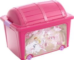Box s vekom KIS W Box Princess, 50L, ružový, 39x57x43 cm, s kolieskami