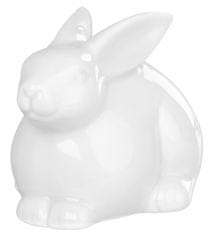 Dekorácia MagicHome, Zajačik, biely, porcelán, veľkonočný, 10,4x7,3x7,1 cm