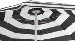 ST LEISURE EQUIPMENT Slnečník DALIA 180 cm, 32/32 mm, s naklápacím kĺbom, čierno-biely, plážový
