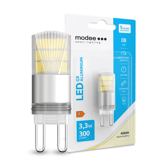 Modee LED žiarovka G9 Aluminium 3,3W neutrálna biela (ML-G9A4000K3,3WB1)