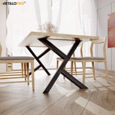 MetaloPro MetaloPro 2x Stolová podnož, Stolová noha v čiernej farba, podnož pre jedálenský stôl alebo konferenčný stolík, Kovová noha na stôl v miernom uhle - 72 cm