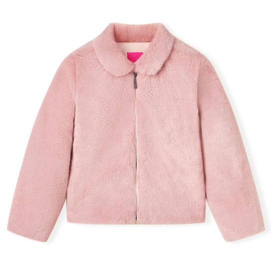 Vidaxl Detský kabát z umelej kožušiny ružový 92
