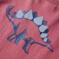 Vidaxl Detské tričko dlhý rukáv dinosaurus tmavo červené 92