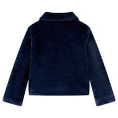 Vidaxl Detský kabát z umelej kožušiny, námornícka modrá 92