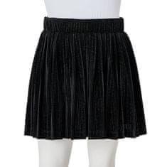 Vidaxl Detská plisovaná sukňa s lurexom čierna 128