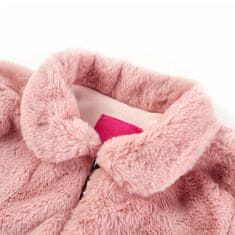 Vidaxl Detský kabát z umelej kožušiny ružový 140