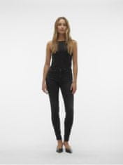 Vero Moda Dámske džínsy VMFLASH Skinny Fit 10298722 Black Denim (Veľkosť XXL/34)