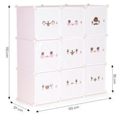 ModernHome Detský modulárny regál Vinc 109 cm ružový