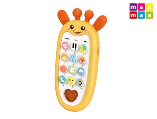 Maamaa Telefón detský s efektmi žirafa 13,5 cm