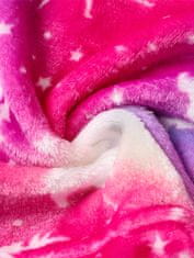 EXCELLENT Teplý plyšový župan ružový galaxy veľkosť 104 - Jednorožci