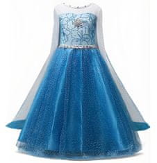 EXCELLENT Rozprávkové šaty modré s brošňou veľkosť 134 - Princess Elza