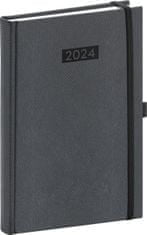Diár 2024: Diario - šedý, denný, 15 × 21 cm