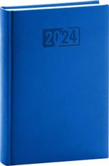 Diár 2024: Aprint - modrý, denný, 15 × 21 cm