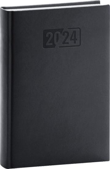 Diár 2024: Aprint - čierny, denný, 15 × 21 cm