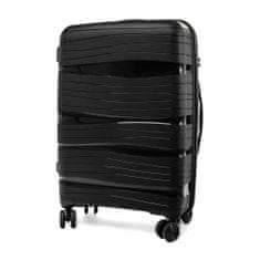 Rogal Čierna sada 3 luxusných škrupinových kufrov "Royal" - veľ. M, L, XL