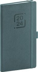 Diár 2024: Catanella - modrošedý, vreckový, 9 × 15,5 cm