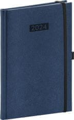 Diár 2024: Diario - modrý tmavo, týždenný, 15 × 21 cm