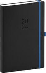 Diár 2024: Nox - čierny/modrý, denný, 15 × 21 cm