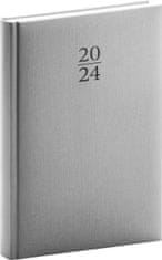 Diár 2024: Capys - strieborný, denný, 15 × 21 cm