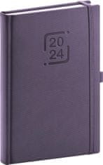 Diár 2024: Catanella - fialový, denný, 15 × 21 cm