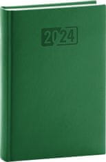 Diár 2024: Aprint - zelený, denný, 15 × 21 cm