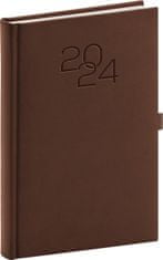 Diár 2024: Vivella Classic - hnedý, denný, 15 × 21 cm