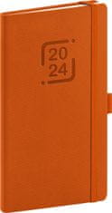 Diár 2024: Catanella - oranžový, vreckový, 9 × 15,5 cm