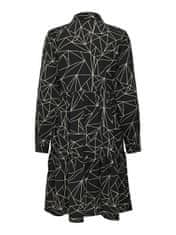 Jacqueline de Yong Dámske šaty JDYPIPER Regular Fit 15221987 Black AOP:EGGNOG TRIANGLES (Veľkosť 38)