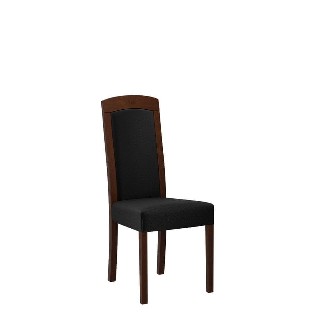 Veneti Jedálenská stolička s čalúneným sedákom ENELI 7 - orech / čierna