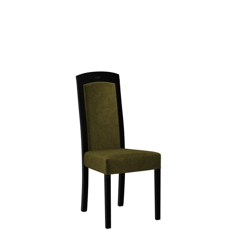 Veneti Jedálenská stolička s čalúneným sedákom ENELI 7 - čierna / tmavá olivová