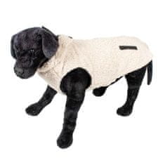 Duvo+ zimná bunda z ovčej kožušiny pre psov L 60cm biela/čierna