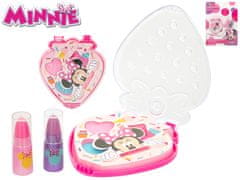 Disney Minnie sada krásy s očnými tieňmi a leskami na pery 5 ks v krabičke v tvare jahody