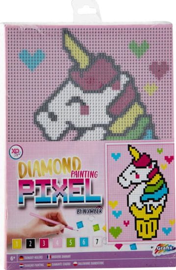 Grafix Diamantové maľovanie na ráme Pixel Jednorožec 15x20cm